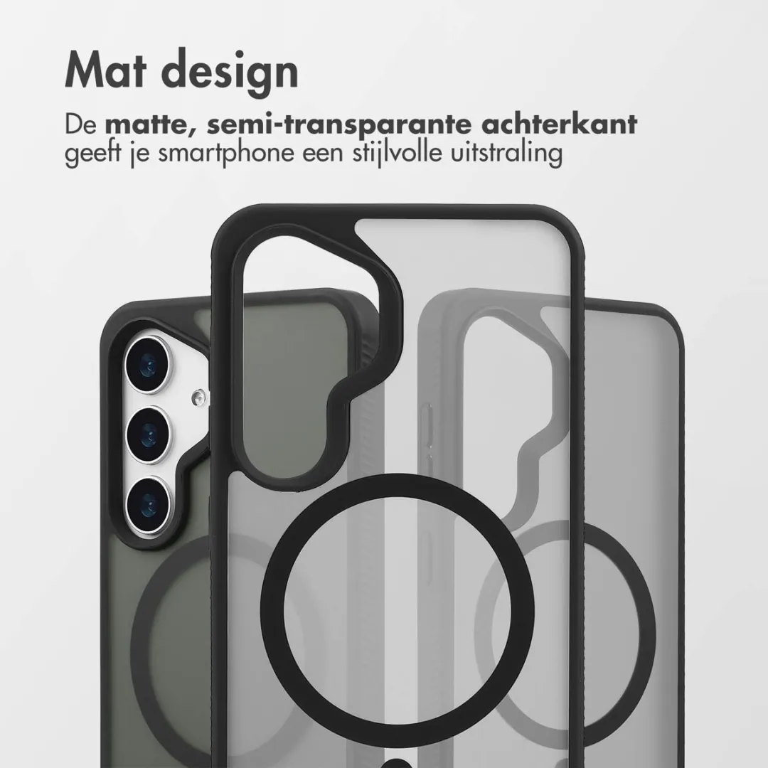 Accezz Hoesje Samsung Galaxy S25 Frosted Zwart - MagSafe