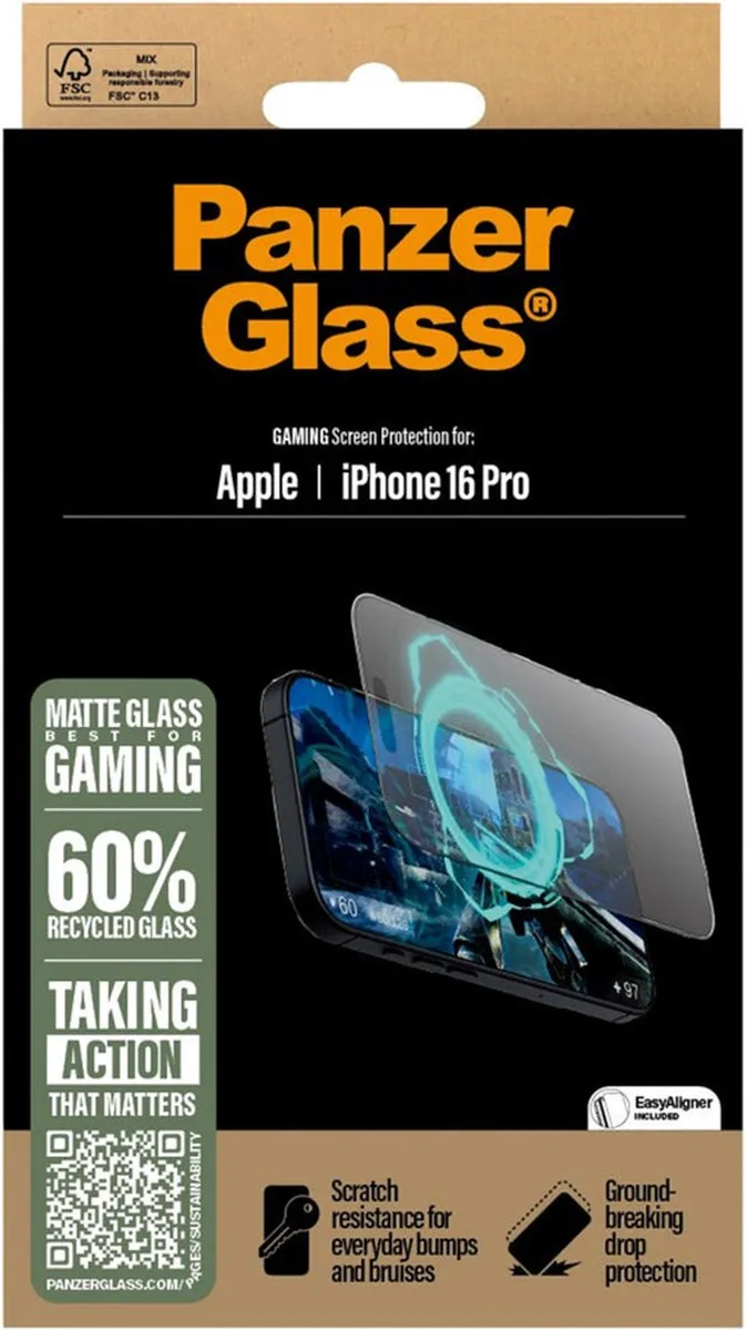 PanzerGlass Gaming Screenprotector iPhone 16 Pro
