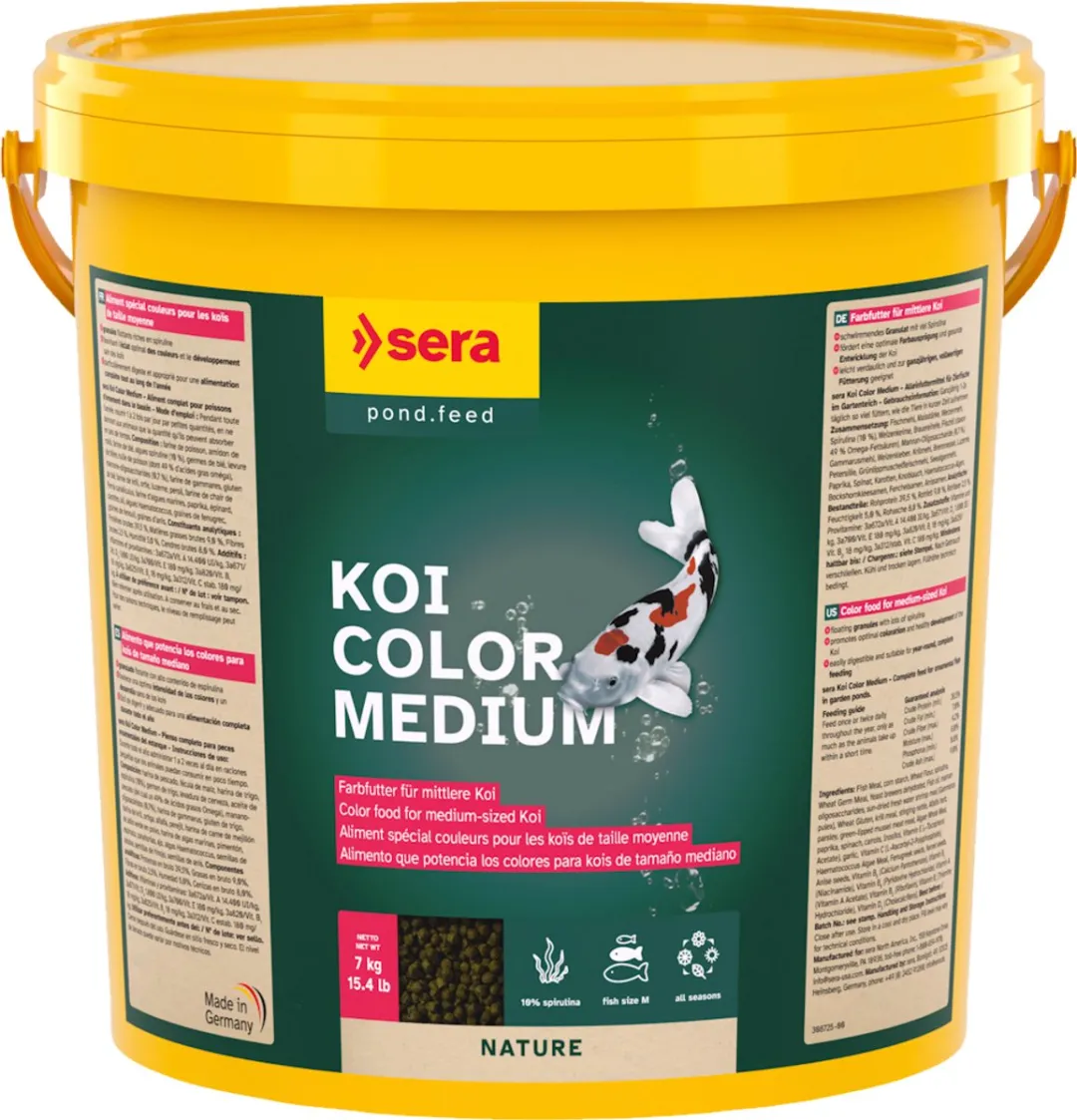 Sera - Koi Color Nature Medium - Natuurlijk Kleurvoeder - 7 kg