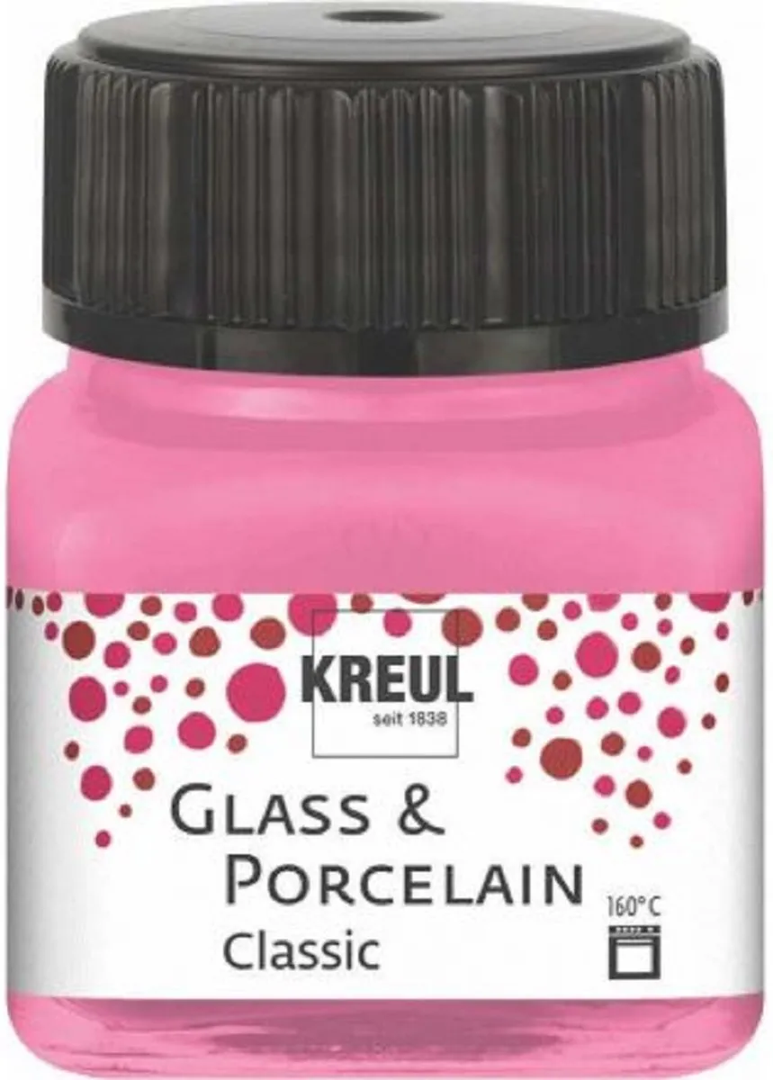 Kreul Glasverf Porseleinverf Roze 20ml