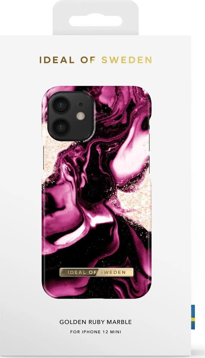 iDeal of Sweden iPhone 12 Mini Hoesje Golden Ruby Marble IDFCAW21-I2054-319 - afbeelding 4 van 4