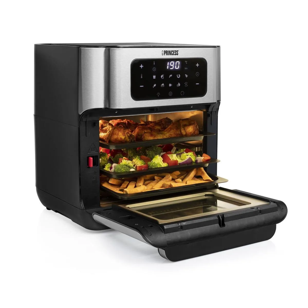Princess Airfryer Oven 182065 - 1500W 10L - 3 Bakplaten - Zilver