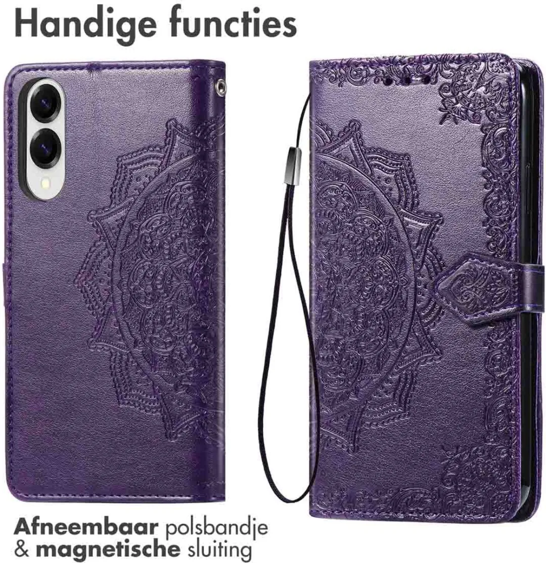 Imoshion Hoesje Samsung Galaxy S25 Edge - Mandala Bookcase - 3 Pasjes - Paars