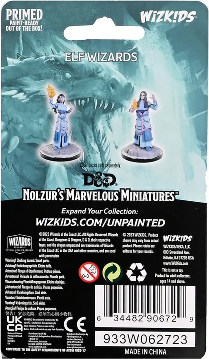 Wizkids D&D Nolzur's Marvelous Miniatures Elf Wizards - Grijs