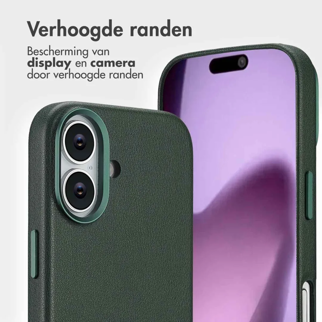 Accezz iPhone 17 Leather Bookcase Hoesje 3 Pasjes - Donkergroen