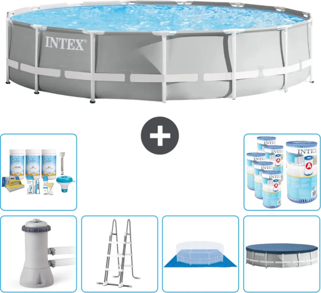 Intex Prism Frame Zwembad 457x107cm - Grijs - 14.614L