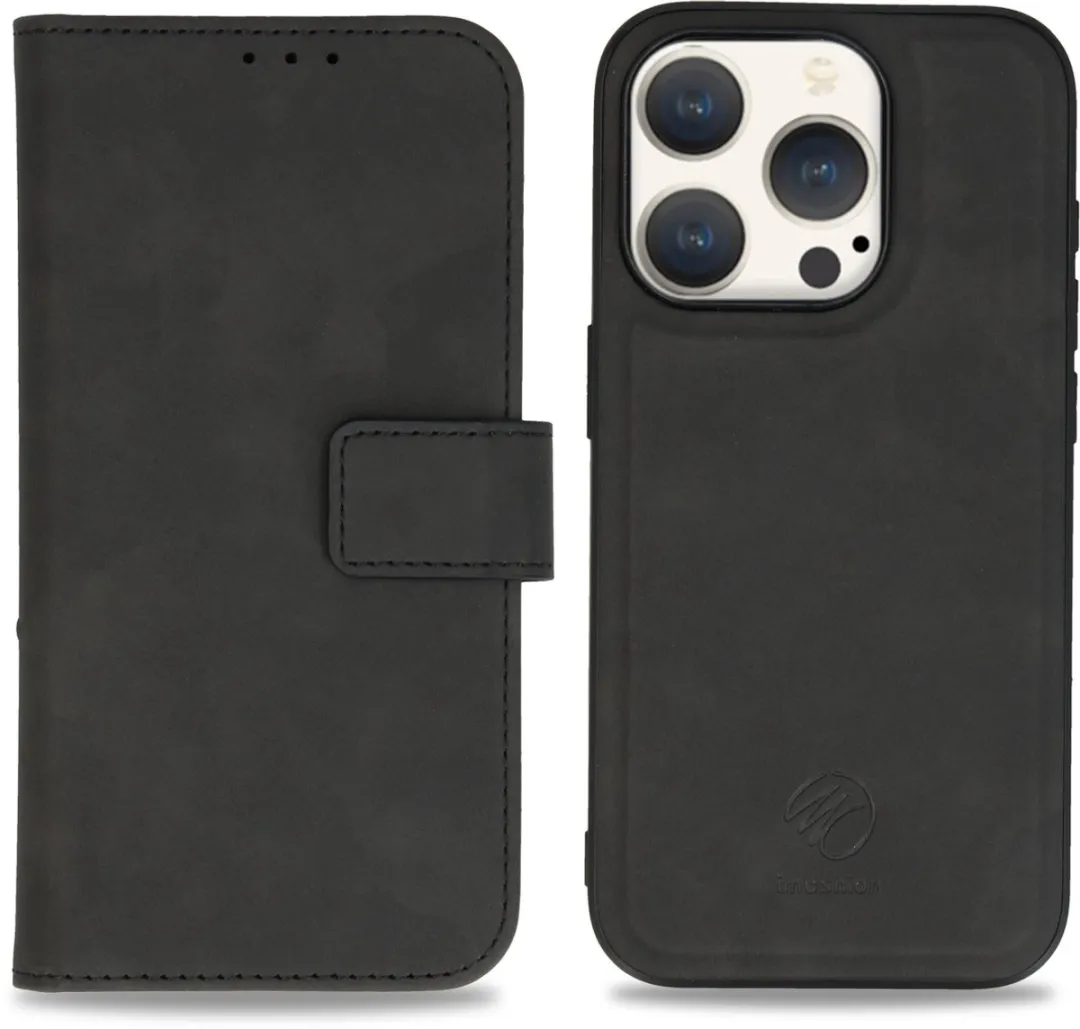Imoshion Hoesje iPhone 15 Pro 2-in-1 Bookcase - 3 Pasjes - Zwart