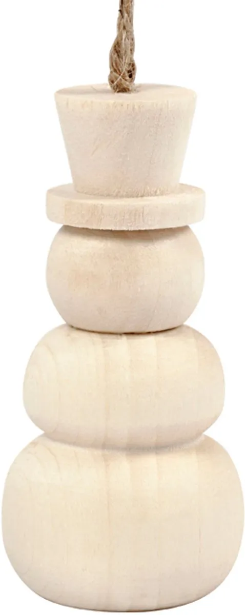 Creativ Company Houten Sneeuwpop 7,8 cm - Multicolor