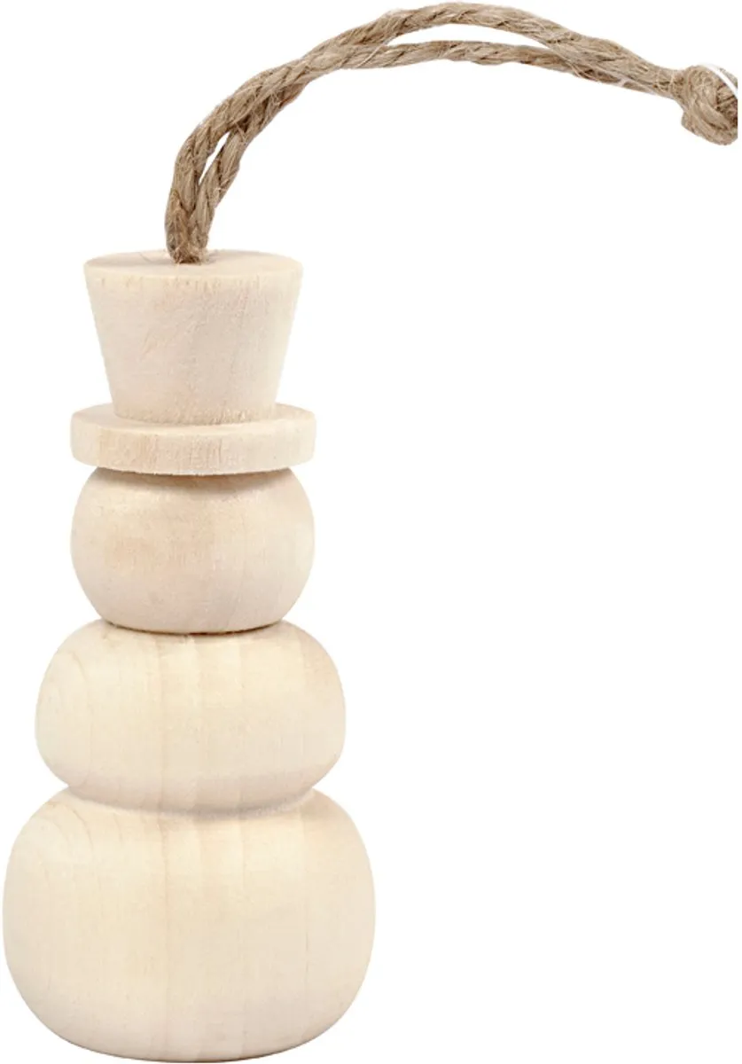 Creativ Company Houten Sneeuwpop 7,8 cm - Multicolor