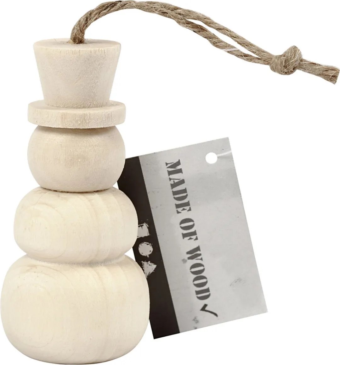 Creativ Company Houten Sneeuwpop 7,8 cm - Multicolor