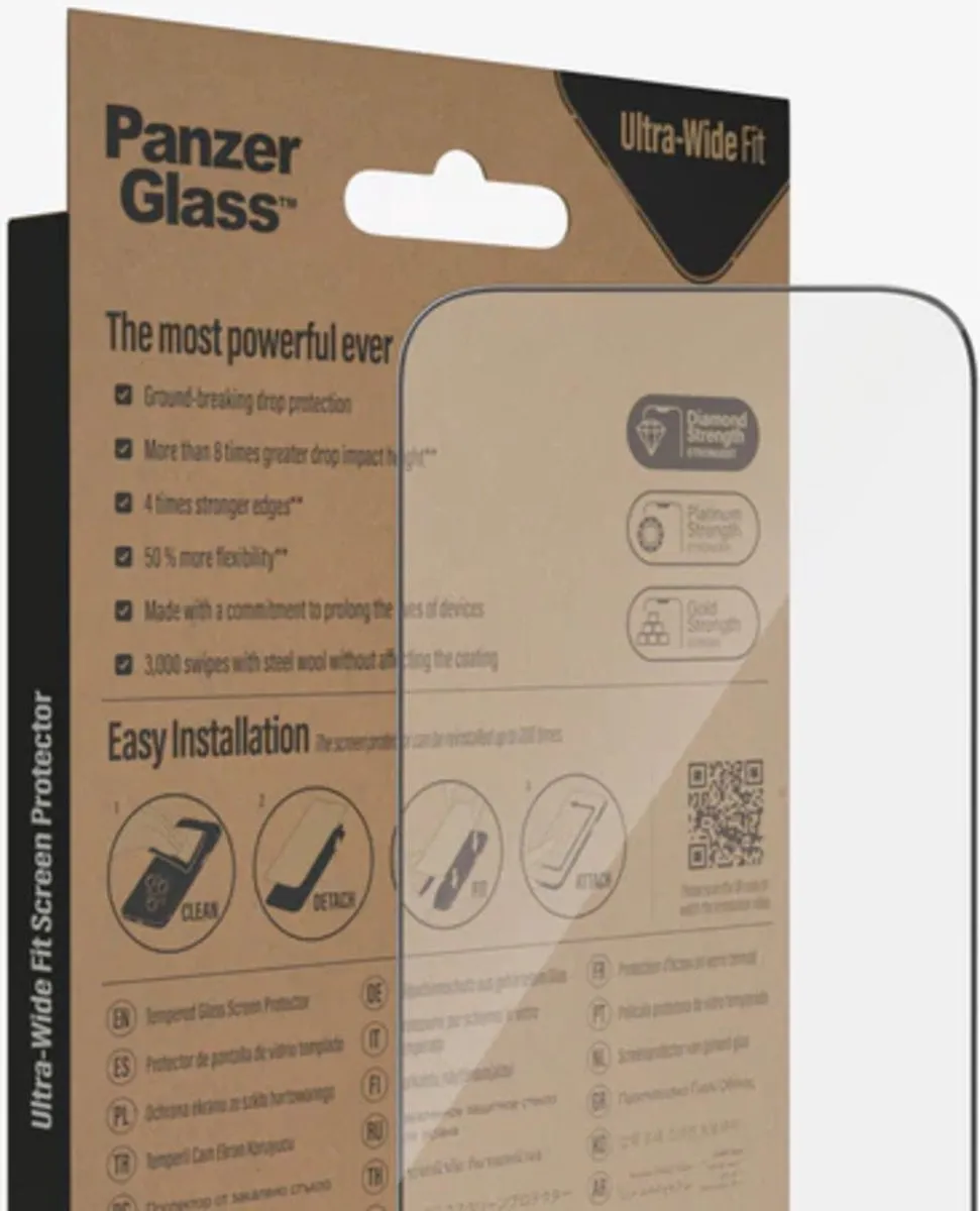 PanzerGlass Ultra-Wide Fit iPhone 14 Pro Schermbeschermer - Case Friendly