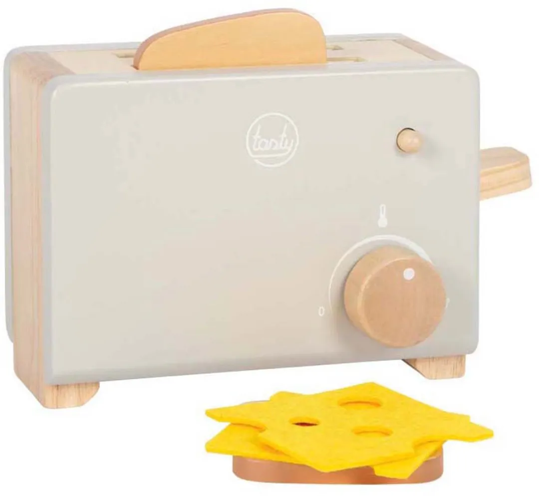 Small Foot Houten Broodrooster Set Tasty - Grijs