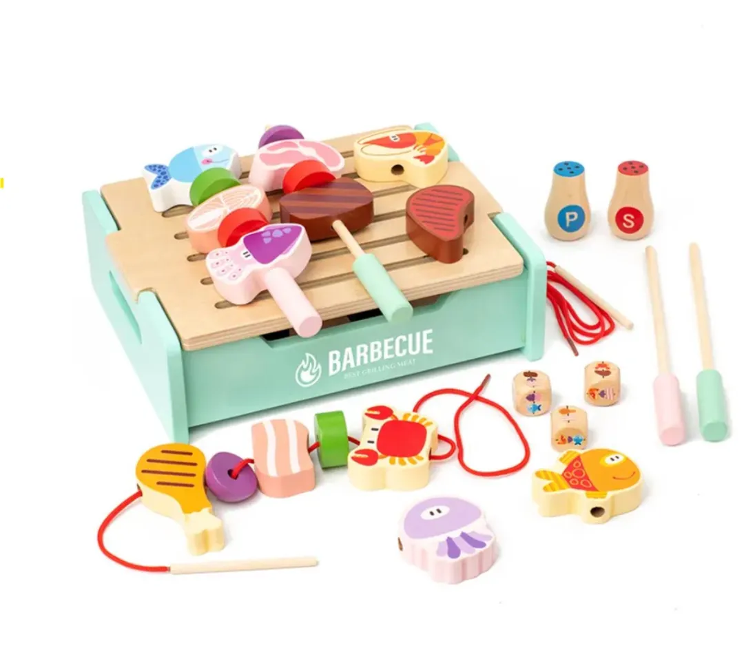 LiasToys Houten BBQ Set Blauw