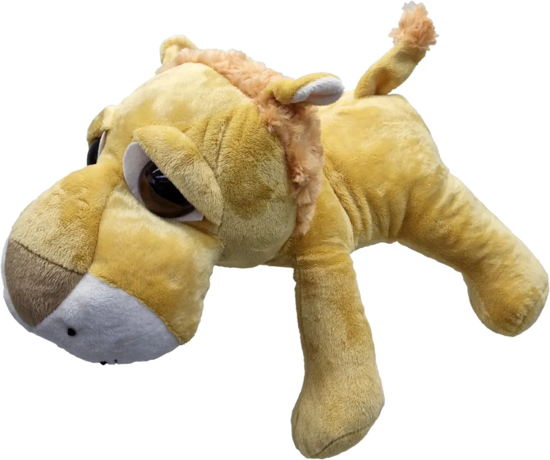 UNITOYS – Leeuw Leo – Liggend met grote ogen – 36cm – Okergeel