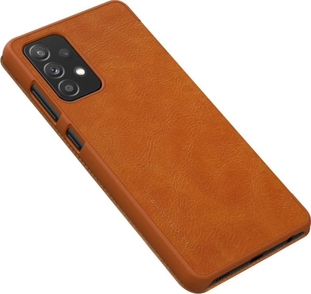 Nillkin Qin Leather Flip Cover Samsung Galaxy A72 - 2 Stuks - Bruin - afbeelding 6 van 6