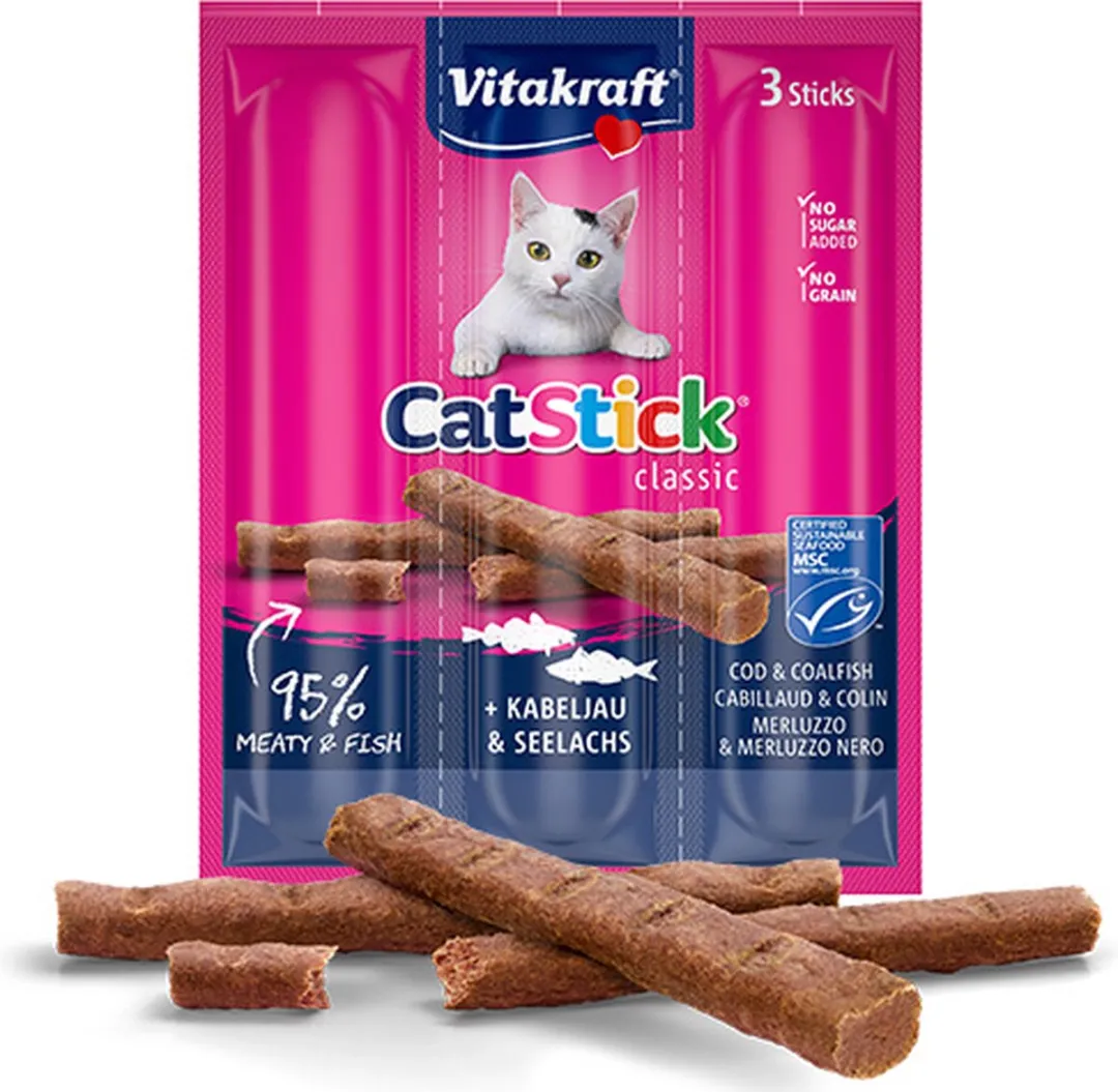 Vitakraft Cat Stick Kabeljauw & Koolvis - 60 Stuks