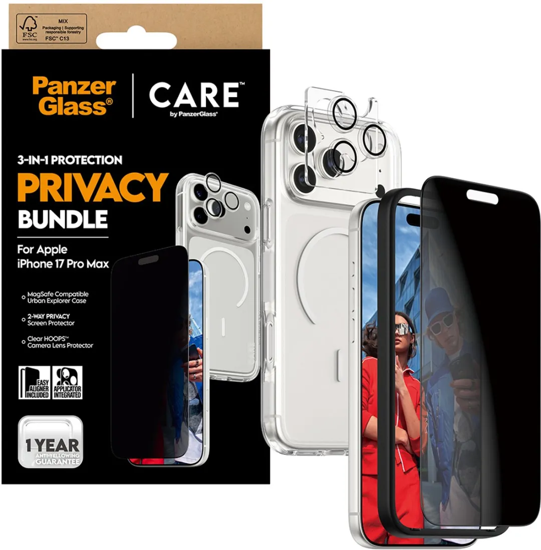PanzerGlass CR34911 Beschermingspakket iPhone 17 Pro Max - Doorzichtig zwart