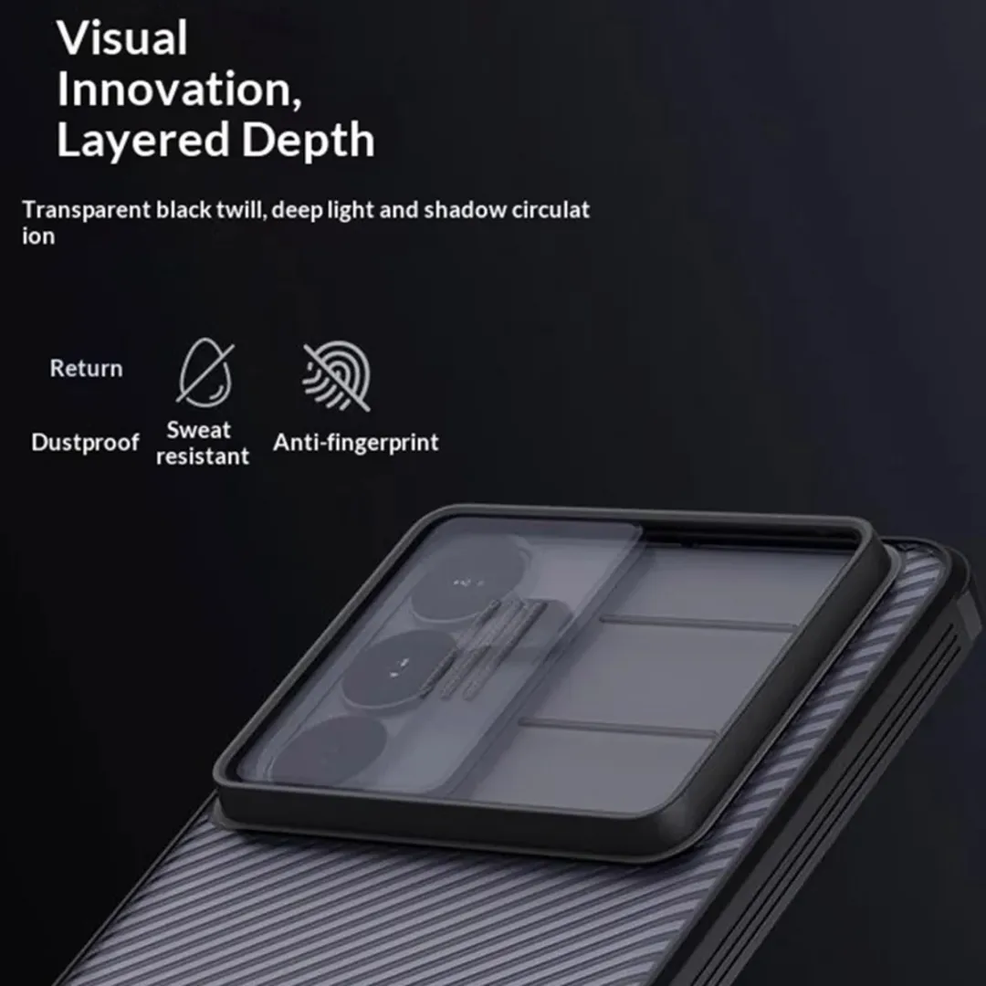 Nillkin CamShield Hoesje Samsung Galaxy S26 Plus - Camera Slider - Transparant Zwart