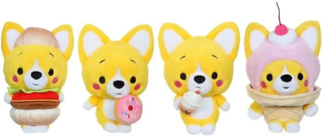 Gipsy Toys Little Corgi Cuties Knuffel 30cm - Donut - Geel/Roz/Wit