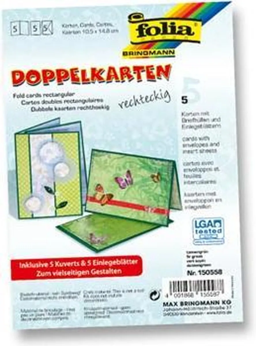 Folia Wenskaart Groen 10,5x15cm