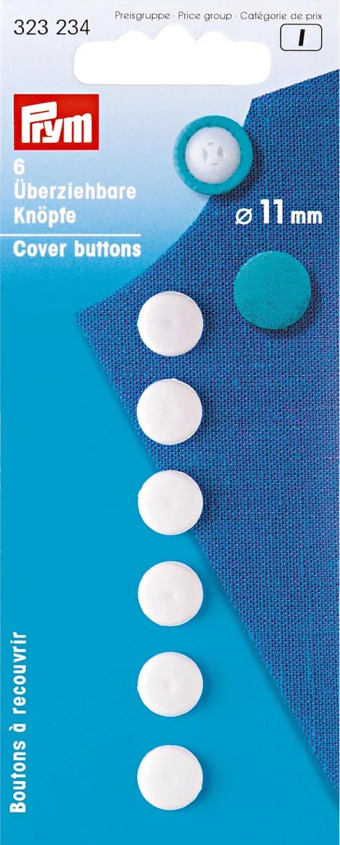 Prym Stofknopen 11mm Wit - 6 Stuks