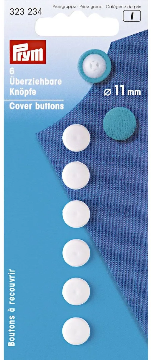 Prym Stofknopen 11mm Wit - 6 Stuks