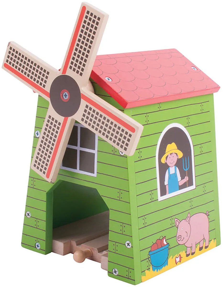 BIGJIGS Houten Treinbaan Windmolen