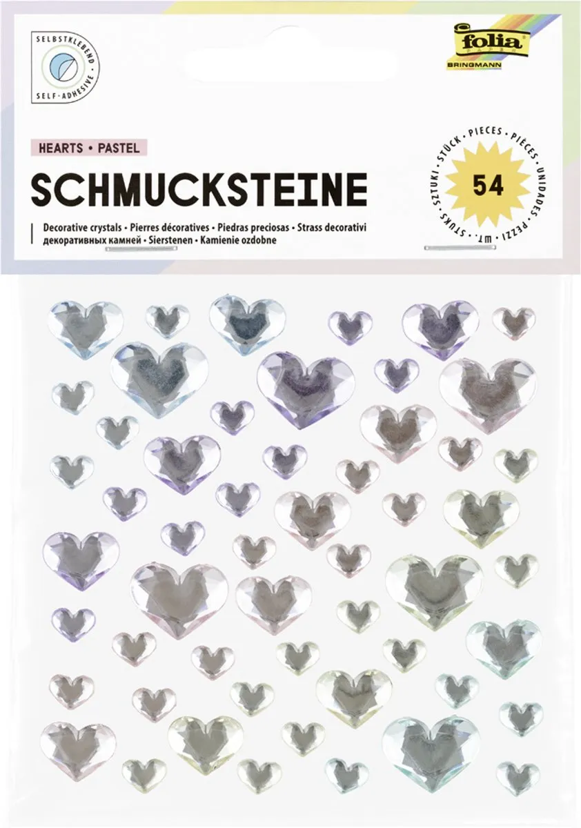 Folia Plakstenen Hearts Pastel - 54 Stuks