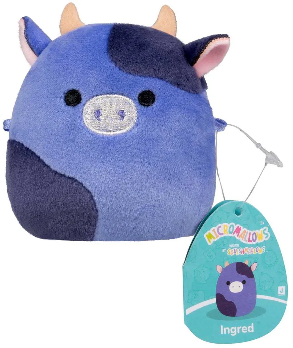 Squishmallows Micromallows 3-delig Pluche Knuffel - Groen/Paars/Rose/Blauw/Wit