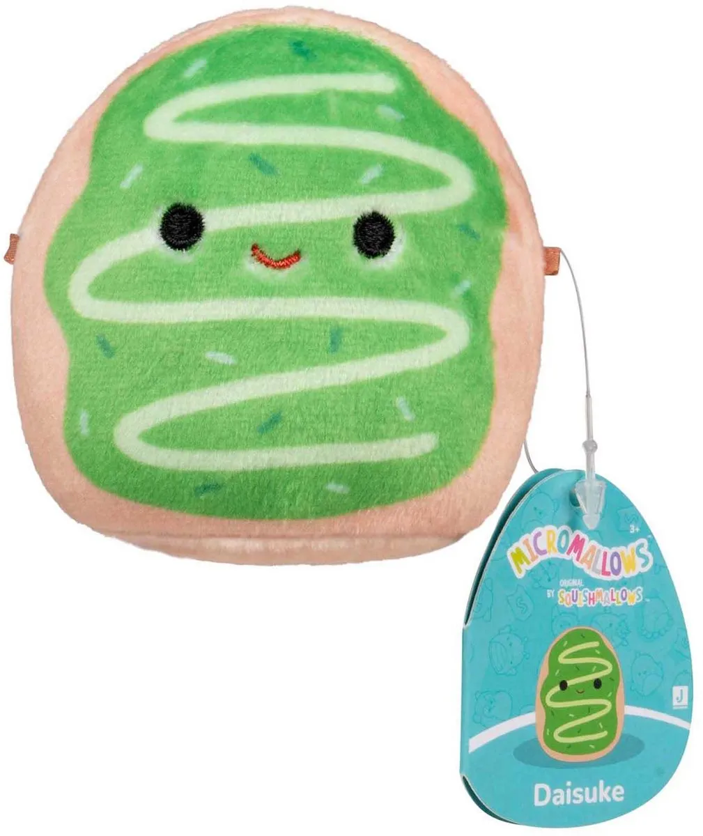 Squishmallows Micromallows 3-delig Pluche Knuffel - Groen/Paars/Rose/Blauw/Wit