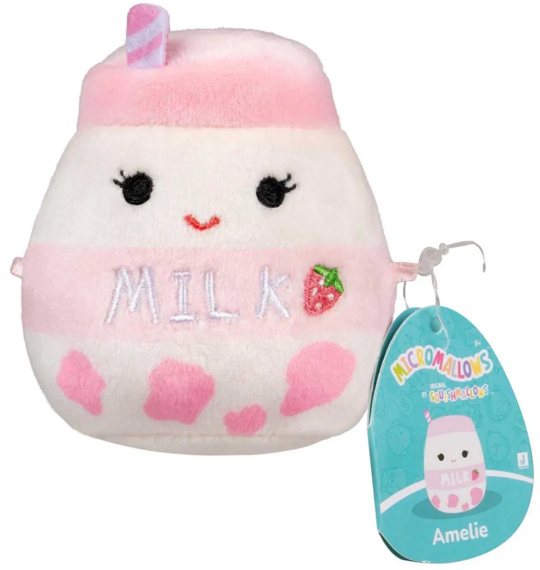 Squishmallows Micromallows 3-delig Pluche Knuffel - Groen/Paars/Rose/Blauw/Wit