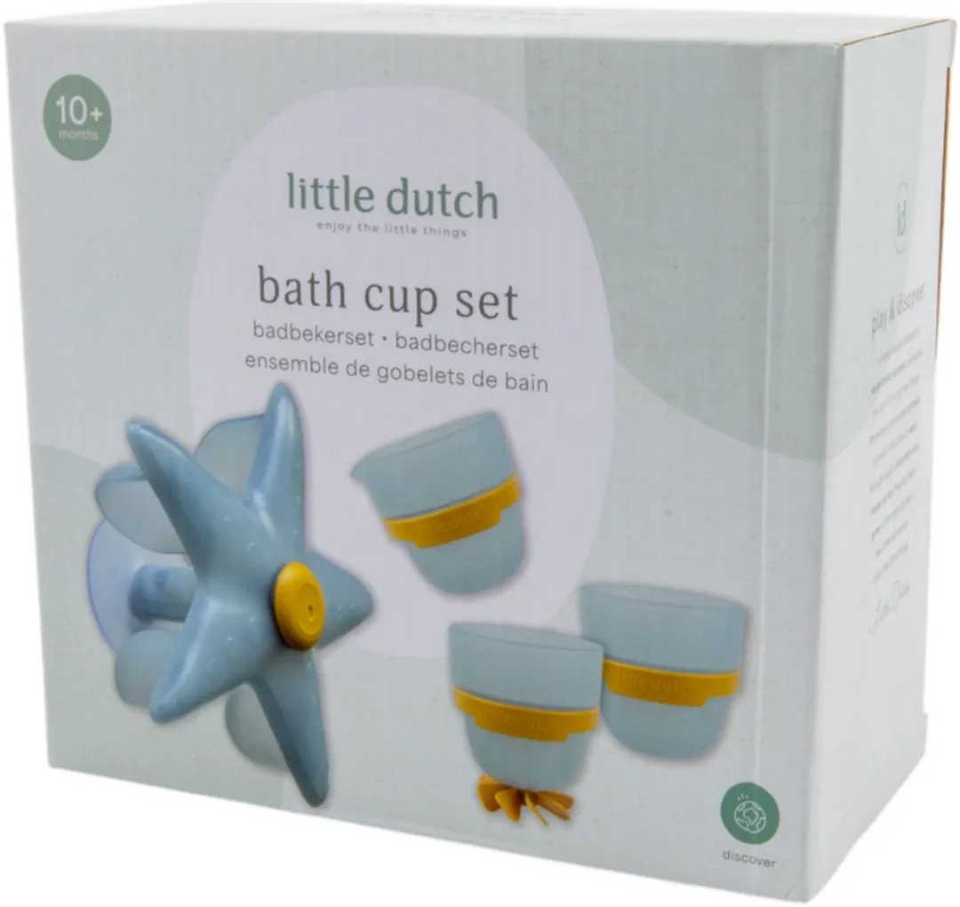 Rubo Toys Little Dutch Badwand Bekers Zeester - Blauw