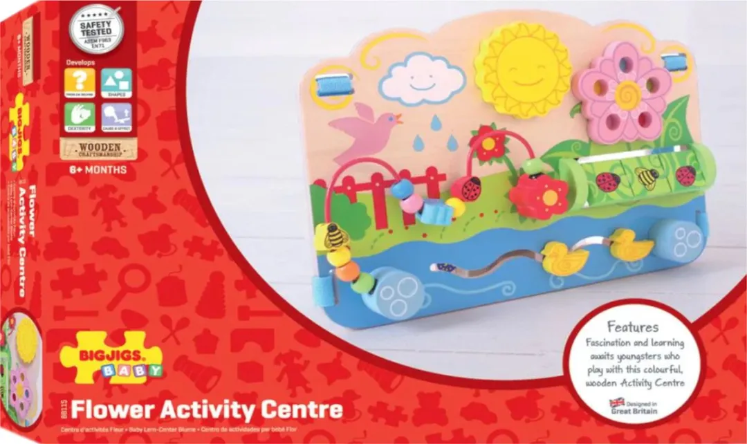 BIGJIGS Houten Activiteitenpaneel Bloem