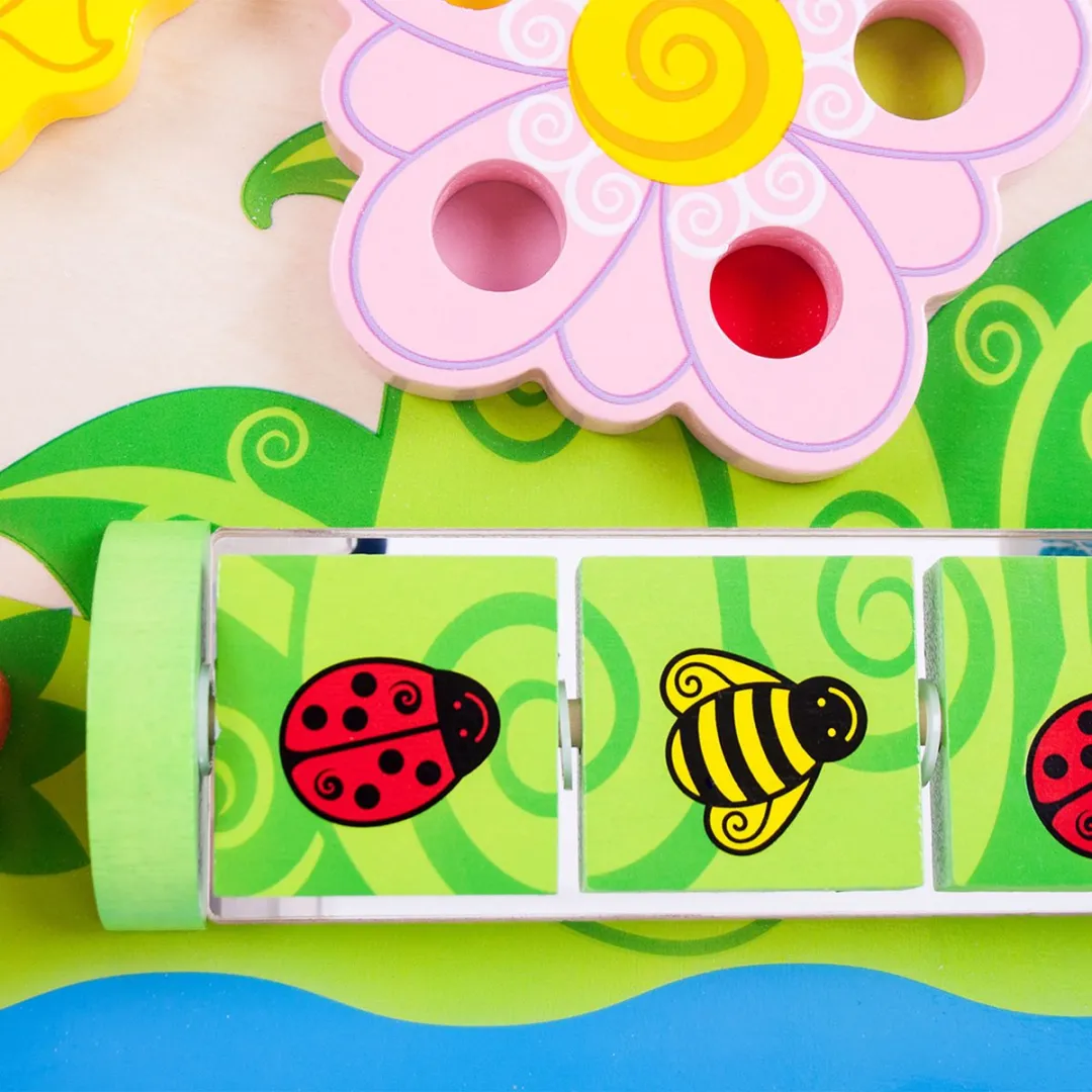 BIGJIGS Houten Activiteitenpaneel Bloem - Multikleur