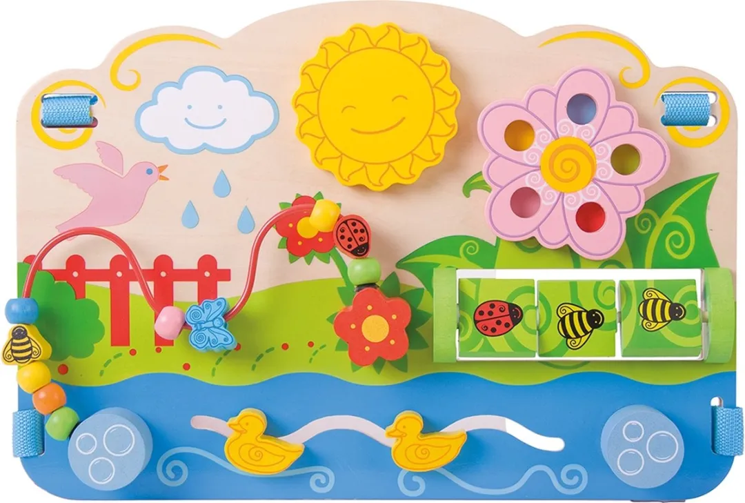 BIGJIGS Houten Activiteitenpaneel Bloem - Multikleur