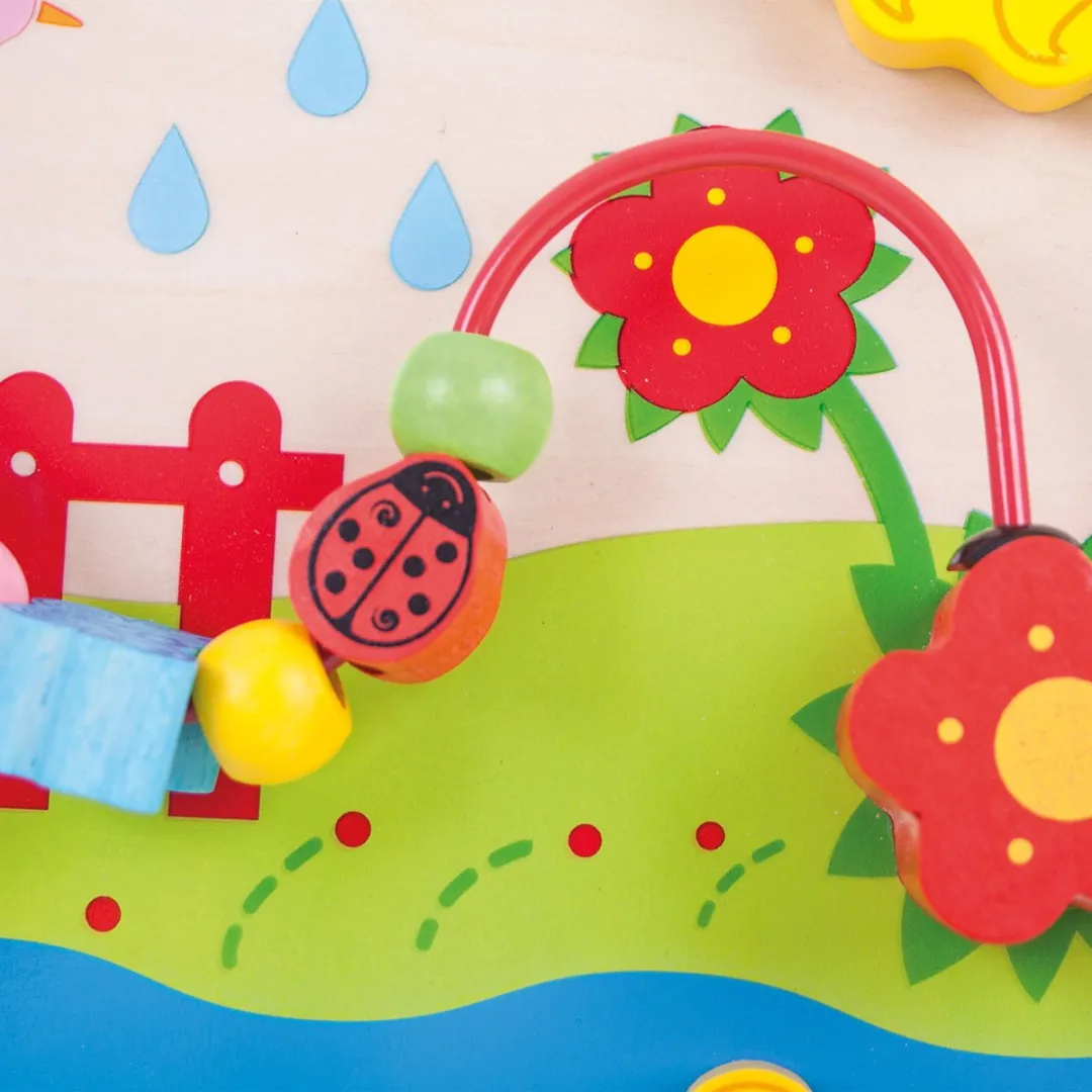 BIGJIGS Houten Activiteitenpaneel Bloem - Multikleur