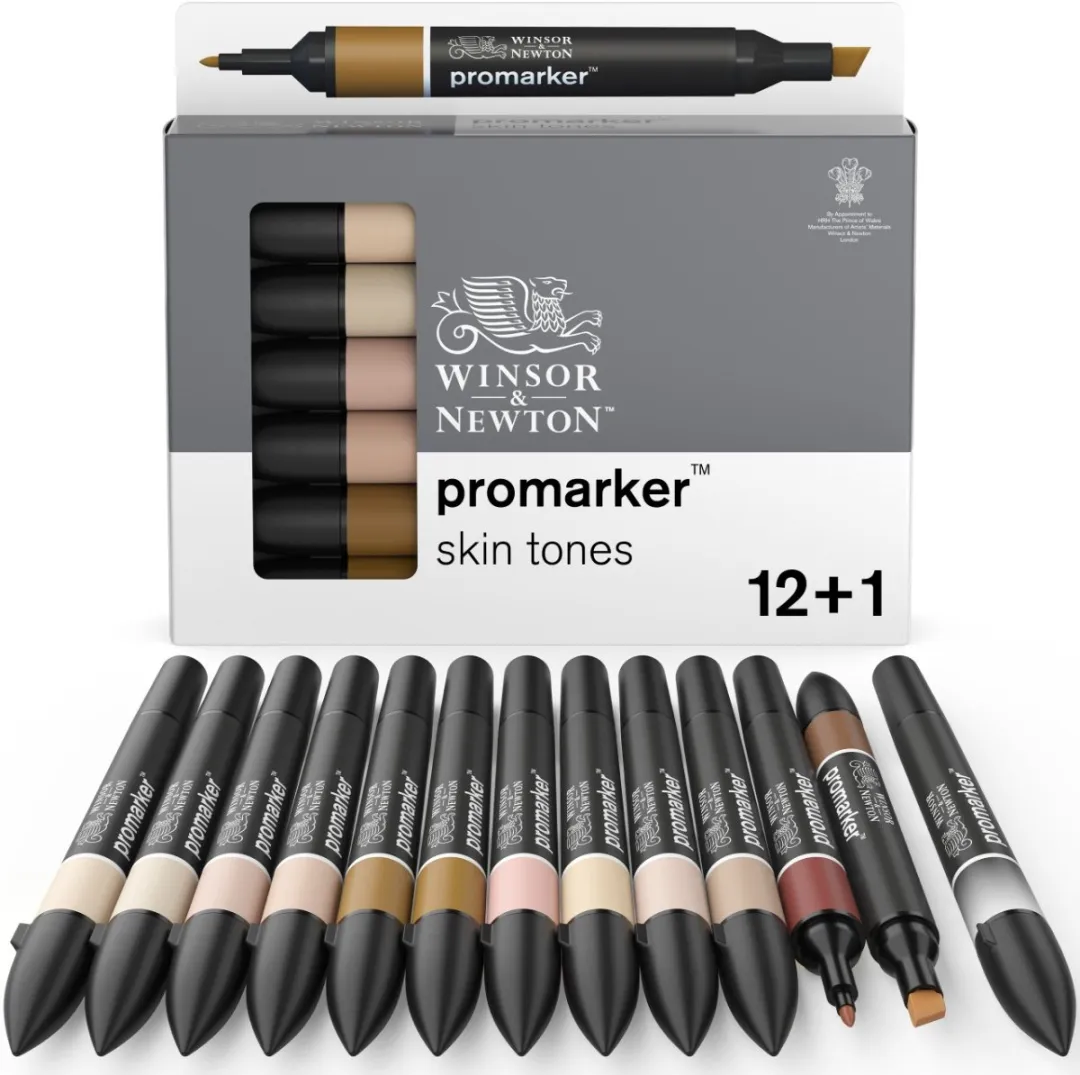 Winsor & Newton Promarker 12 Huidtinten Set