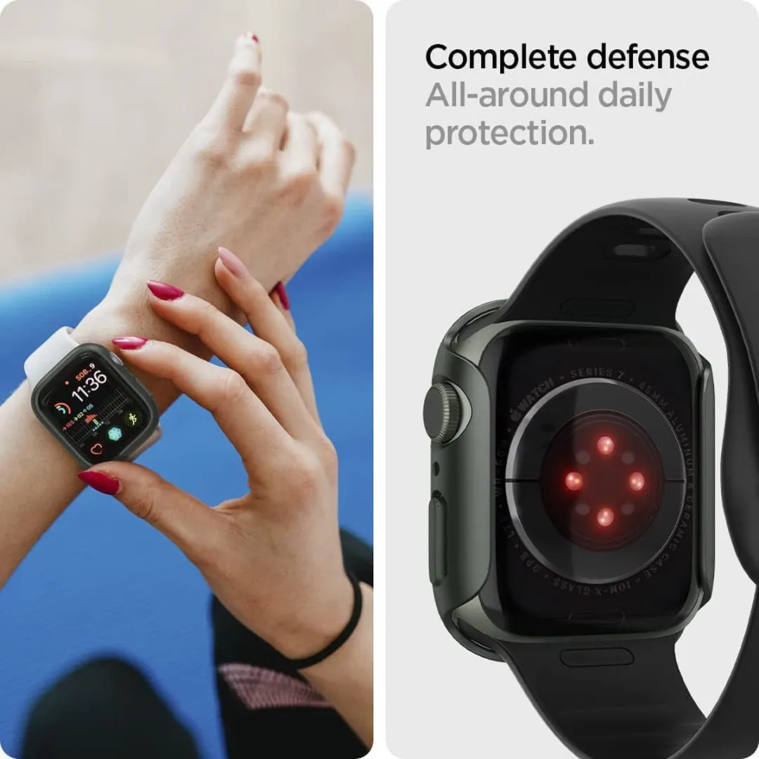 Spigen Thin Fit Hoesje Apple Watch 45mm - Groen