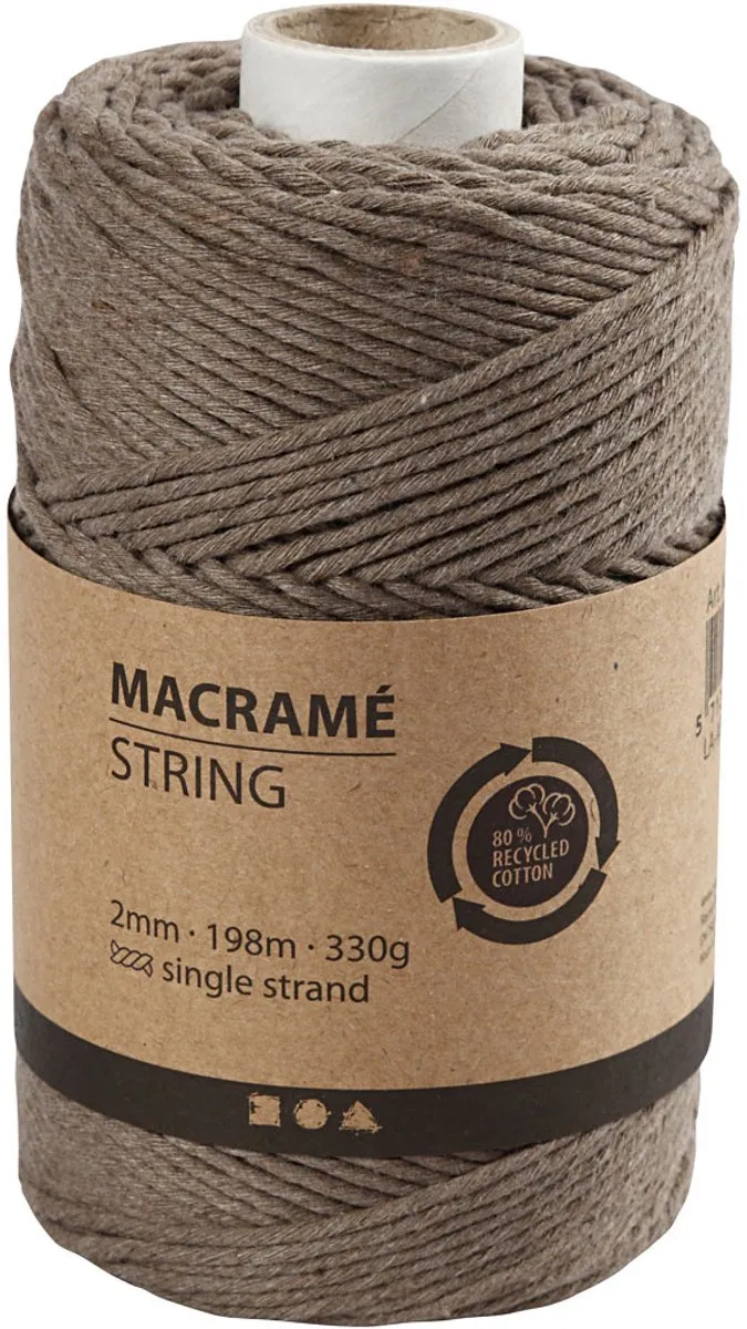 Creativ Company Macramékoord 2mm - 198m Lichtbruin