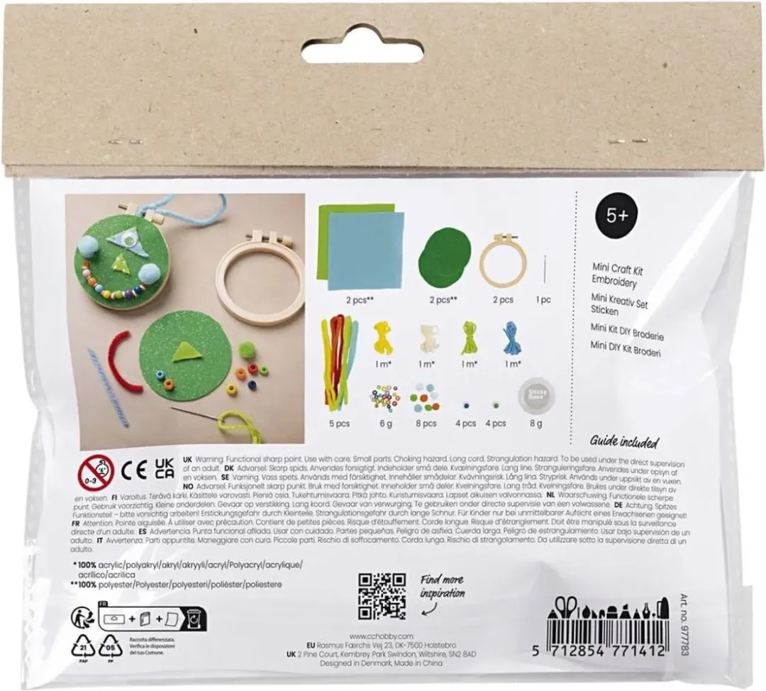 Creativ Company Mini Hobbyset Borduren Gezichtjes Multicolor