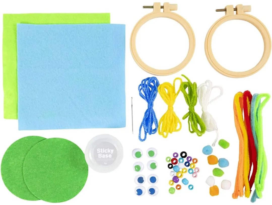 Creativ Company Mini Hobbyset Borduren Gezichtjes Multicolor