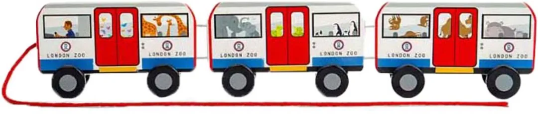 BIGJIGS Houten Londen Trekbus - Multicolor