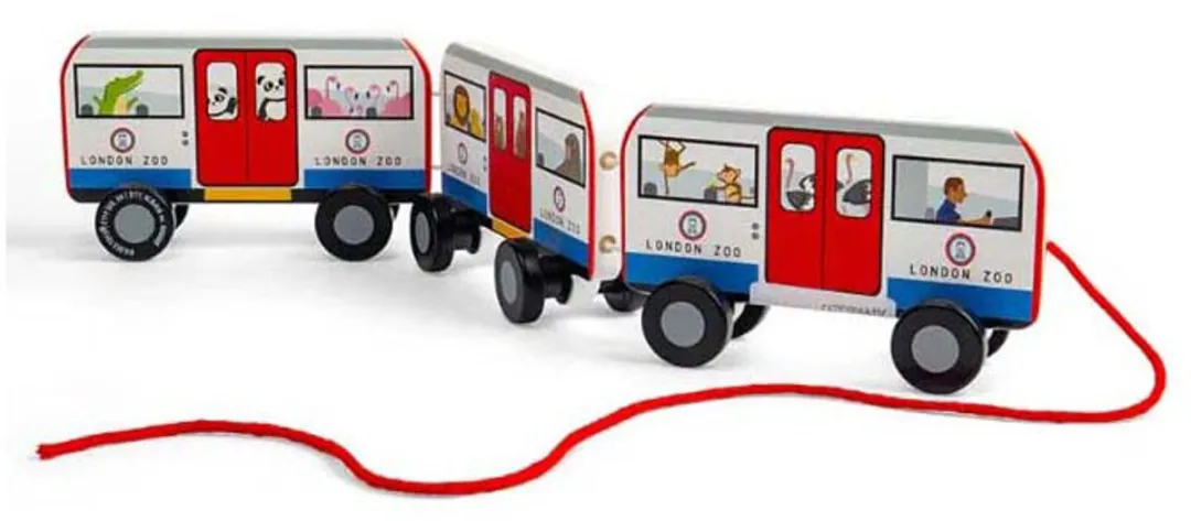BIGJIGS Houten Londen Trekbus - Multicolor
