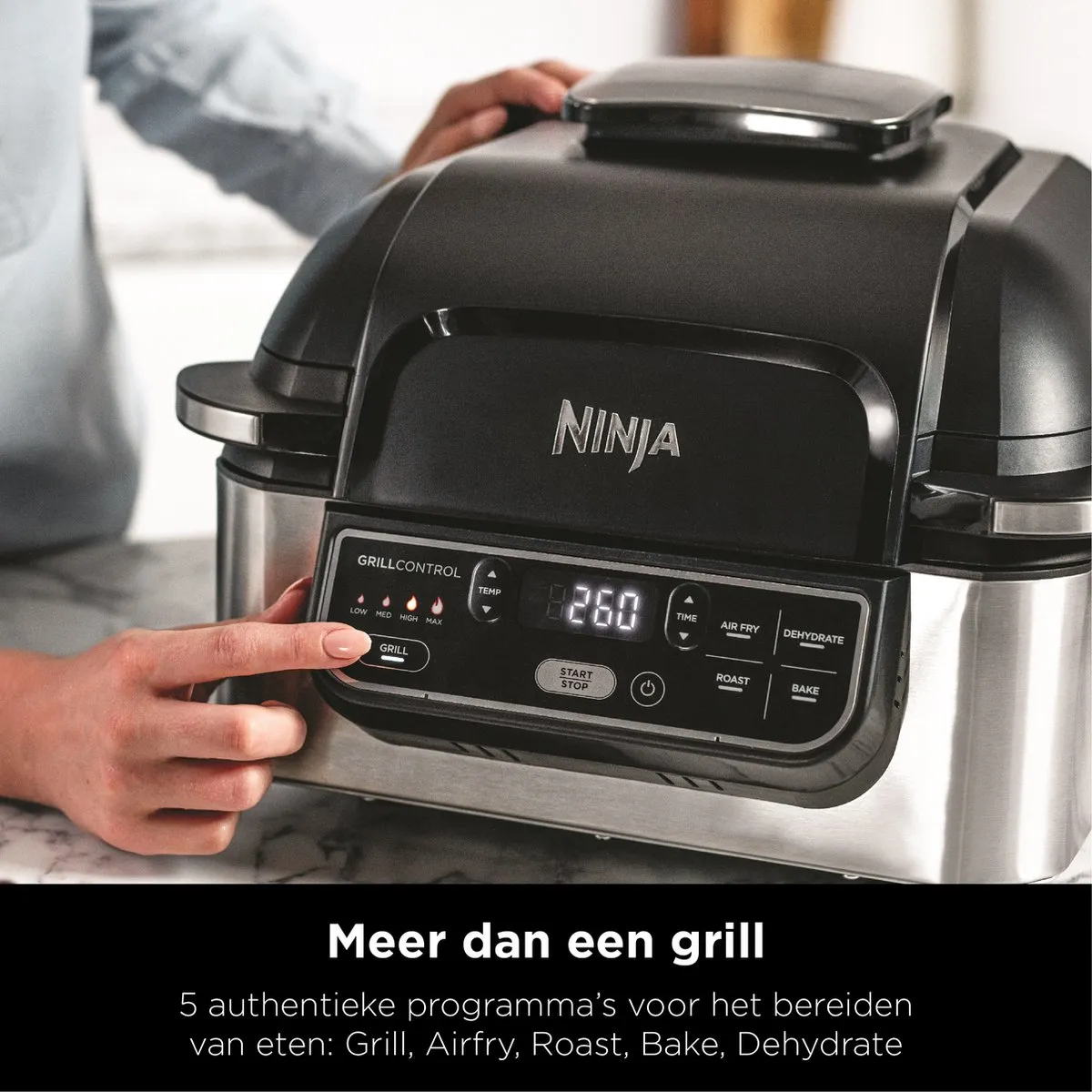 Ninja AG301EU 2-in-1 Grill & Friteuse 1750W - 5,7L - Grijs/Zwart - afbeelding 6 van 6