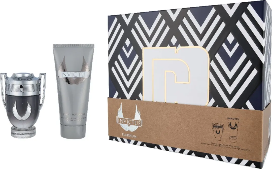 Paco Rabanne Invictus Platinum Giftset - 50ml Parfum + 100ml Douchegel