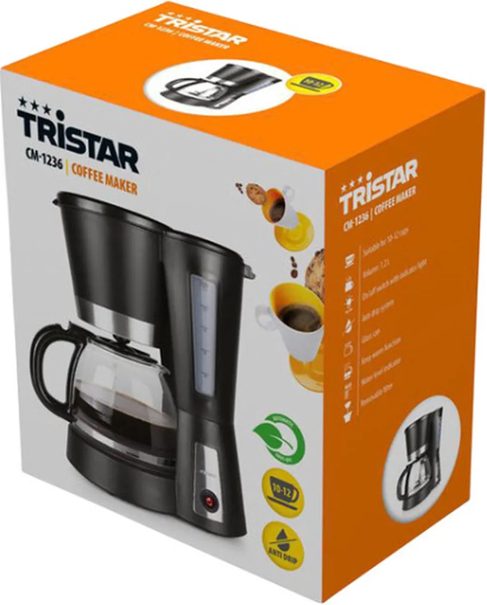 Tristar CM-1236 Koffiezetapparaat 1.2L - 10 Kopjes - Zwart - afbeelding 6 van 6