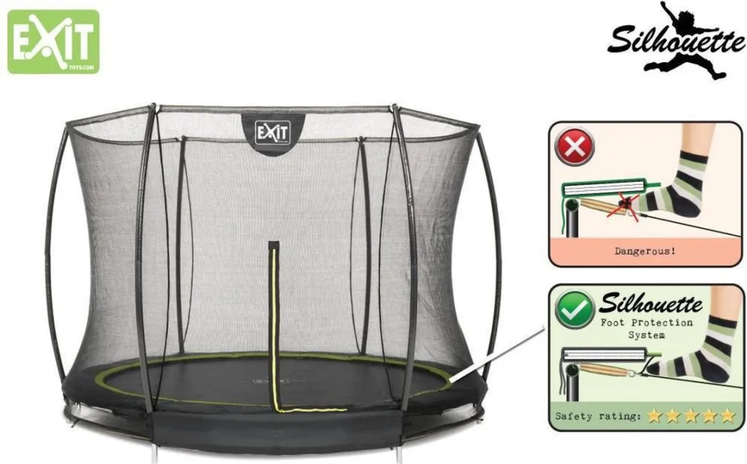 EXIT Silhouette Inground Trampoline Ø244cm - Zwart
