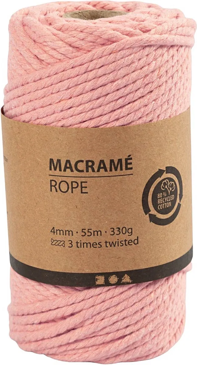 Creativ Company Macramékoord 4mm Roze