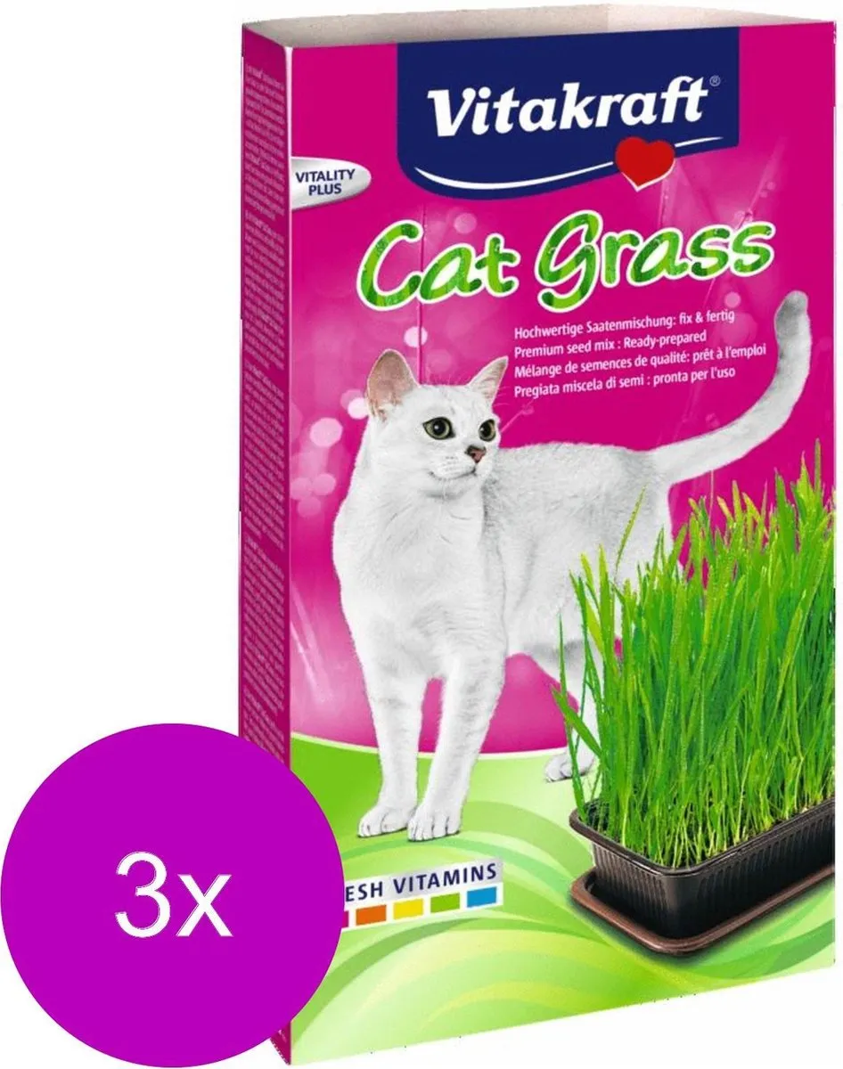 Vitakraft Cat Gras Natuur - 3x120g