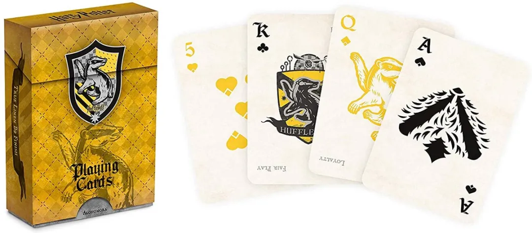 Cartamundi Harry Potter Huffelpuf Speelkaarten - Geel/Zwart